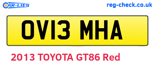 OV13MHA are the vehicle registration plates.