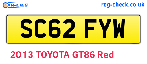 SC62FYW are the vehicle registration plates.