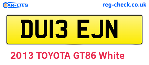 DU13EJN are the vehicle registration plates.