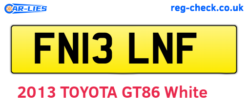 FN13LNF are the vehicle registration plates.