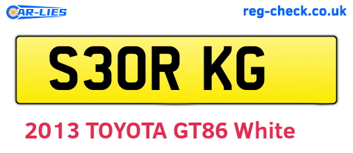 S30RKG are the vehicle registration plates.