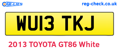 WU13TKJ are the vehicle registration plates.