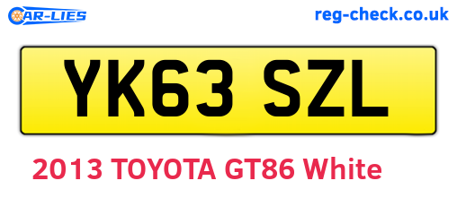 YK63SZL are the vehicle registration plates.