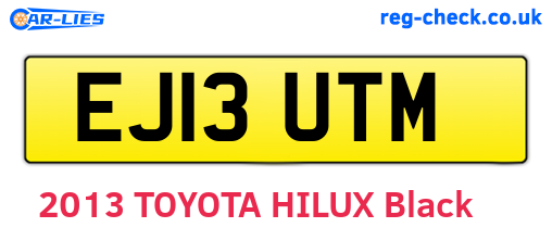 EJ13UTM are the vehicle registration plates.