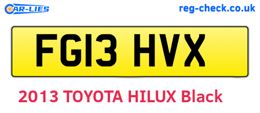 FG13HVX are the vehicle registration plates.