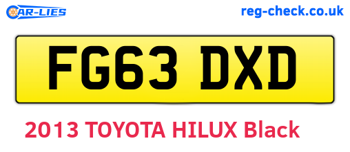 FG63DXD are the vehicle registration plates.