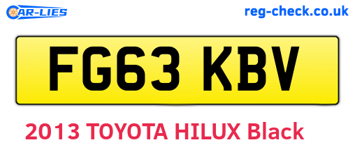 FG63KBV are the vehicle registration plates.