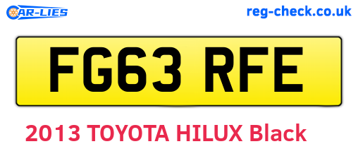 FG63RFE are the vehicle registration plates.