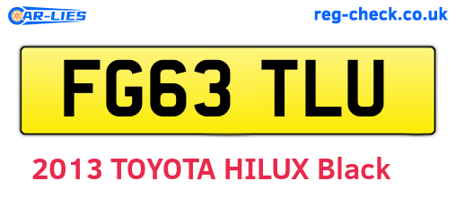FG63TLU are the vehicle registration plates.