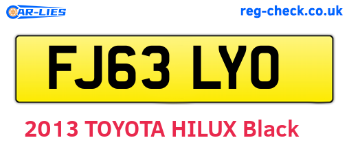FJ63LYO are the vehicle registration plates.