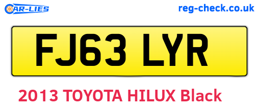 FJ63LYR are the vehicle registration plates.