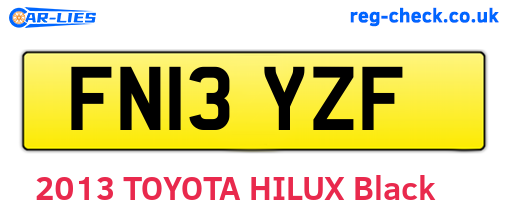 FN13YZF are the vehicle registration plates.