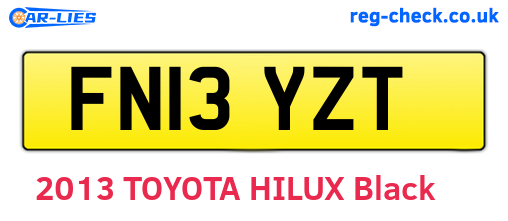 FN13YZT are the vehicle registration plates.