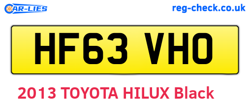 HF63VHO are the vehicle registration plates.