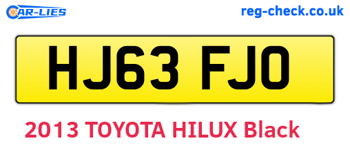 HJ63FJO are the vehicle registration plates.