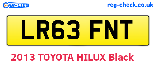 LR63FNT are the vehicle registration plates.