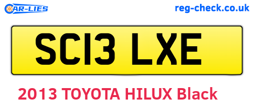 SC13LXE are the vehicle registration plates.