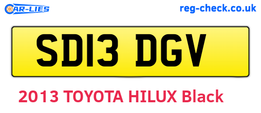 SD13DGV are the vehicle registration plates.