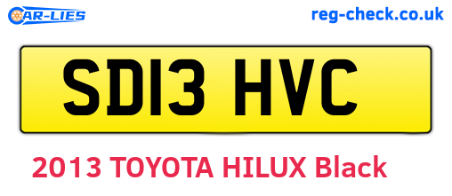 SD13HVC are the vehicle registration plates.