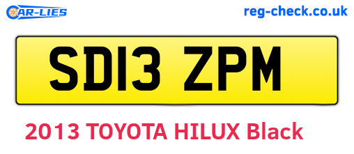 SD13ZPM are the vehicle registration plates.