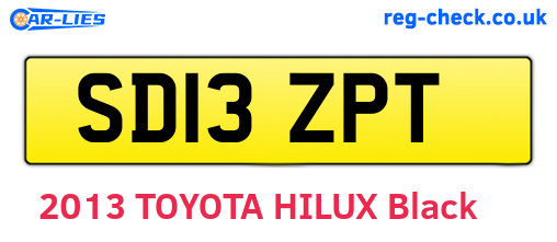 SD13ZPT are the vehicle registration plates.