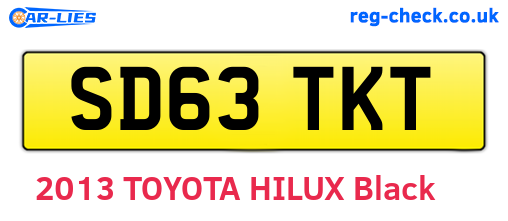 SD63TKT are the vehicle registration plates.