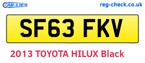 SF63FKV are the vehicle registration plates.