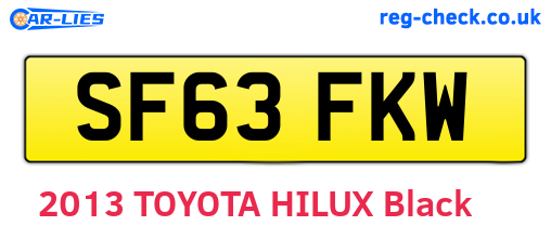 SF63FKW are the vehicle registration plates.