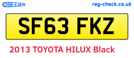 SF63FKZ are the vehicle registration plates.