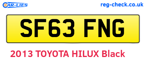 SF63FNG are the vehicle registration plates.