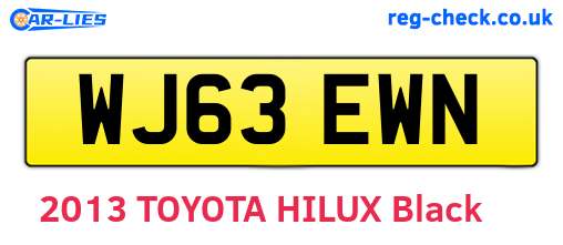 WJ63EWN are the vehicle registration plates.