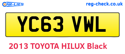 YC63VWL are the vehicle registration plates.