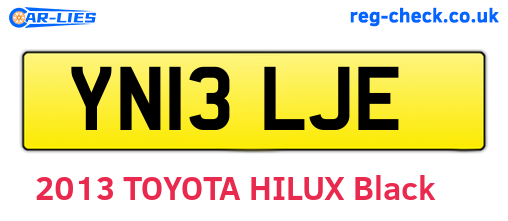 YN13LJE are the vehicle registration plates.