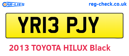 YR13PJY are the vehicle registration plates.