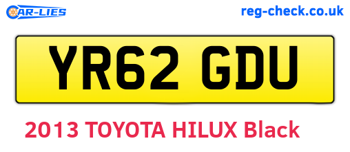 YR62GDU are the vehicle registration plates.