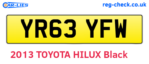 YR63YFW are the vehicle registration plates.