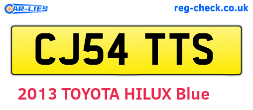 CJ54TTS are the vehicle registration plates.