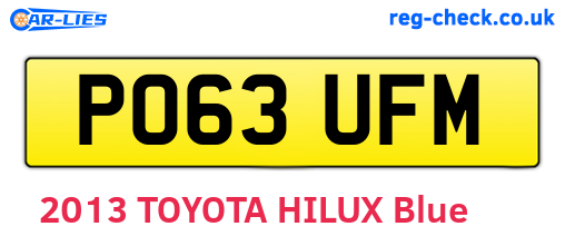 PO63UFM are the vehicle registration plates.