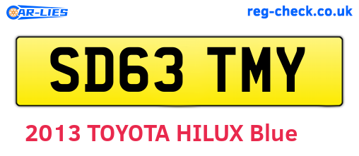 SD63TMY are the vehicle registration plates.