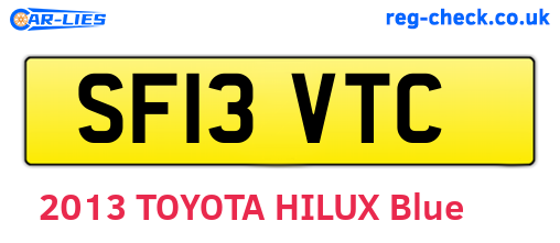 SF13VTC are the vehicle registration plates.