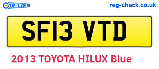 SF13VTD are the vehicle registration plates.