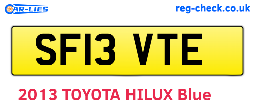SF13VTE are the vehicle registration plates.