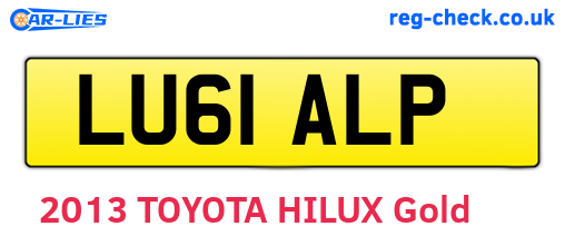 LU61ALP are the vehicle registration plates.