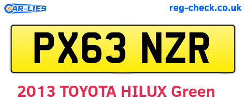 PX63NZR are the vehicle registration plates.