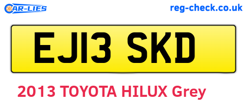 EJ13SKD are the vehicle registration plates.