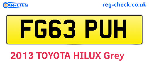 FG63PUH are the vehicle registration plates.