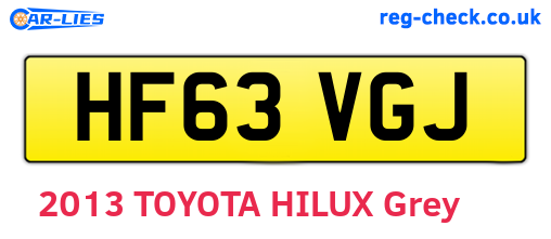 HF63VGJ are the vehicle registration plates.