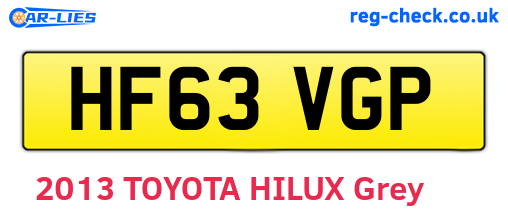 HF63VGP are the vehicle registration plates.