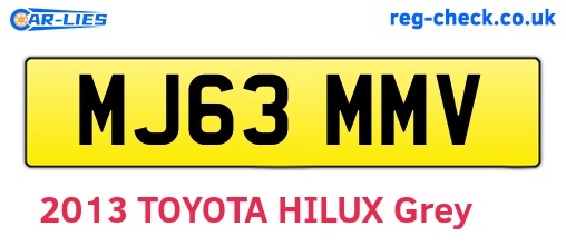 MJ63MMV are the vehicle registration plates.