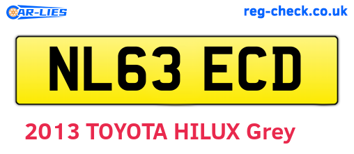 NL63ECD are the vehicle registration plates.
